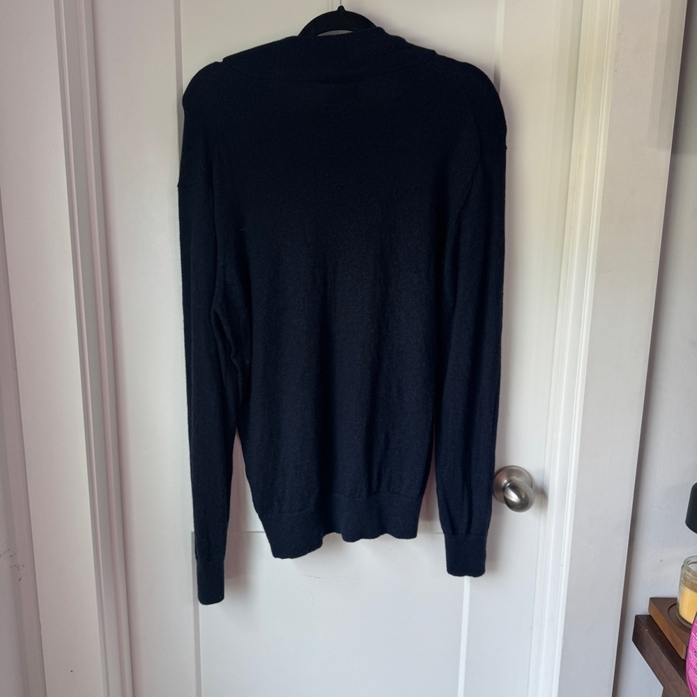 UNTUCKit Belguardo 100% Extra Fine Merino Wool Men's Sweater 1/4 Zip Navy Blue L - Picture 6 of 9